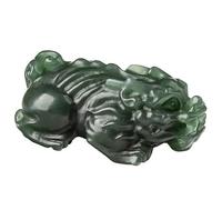 Wyvix Collar con colgante de Jade Hetian Pixiu, piedra verde tallada a mano, amuleto la riqueza Pi Yao, joyería suerte Feng Shui