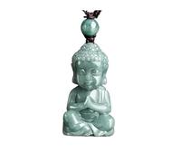 Wyvix Collar de Buda Jade for, colgante Natural jadeíta Myanmar, agua azul, amuleto monje bonito tallado en 3D for mujeres y hombres