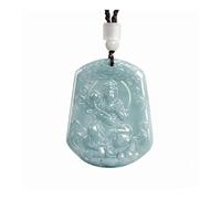 Wyvix Collar de Jade Real, colgante jadeíta agua azul Natural, ocho dioses guardianes, amuleto del santo patrón zodiaco for hombres y mujeres, joyería(Dragon Snake)