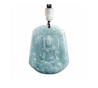 Wyvix Collar de Jade Real, colgante jadeíta agua azul Natural, ocho dioses guardianes, amuleto del santo patrón zodiaco for hombres y mujeres, joyería(Rooster)