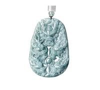 Wyvix Collar de jade real Jadeíta natural Myanmar Colgante nueve dragones Amuleto guardián piedra agua azul