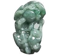 Wyvix Collar de jade real Natural Myanmar Jadeíta Pixiu colgante aceite hielo piedra verde amuleto riqueza for hombres y mujeres