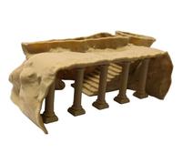 Wyvix Cueva y escondite del Acuario de Columna Romana, túnel pecera for camarones cíclidos pleco, Piel pez Arquitectura Roca Falsa for decoración peceras Esquina(Brown,24 * 13.3 * 7.9cm)