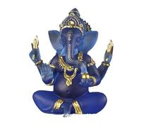 Wyvix Estatua de Lord Ganesha ídolo Elefante hindú - Ganesh Murti translúcido 5, Pulgadas for salpicadero Coche y decoración del hogar(Blue 18cm)