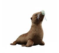 Wyvix León Marino Realista de Peluche - 23 cm, Suave Foca marrón, Regalo del océano for y decoración