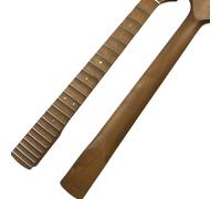 Wyvix Mástil festoneado for guitarra eléctrica de arce horneado, 22 trastes, brillante, pieza repuesto DIY, escala 25,5 pulgadas, talón 56 mm