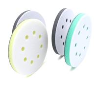 WYYFXY® 4 almohadillas de pulido de 125 mm, almohadilla de esponja con velcro, accesorio de pulido, disco de pulido para lijadora angular (8 agujeros)