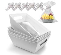 WYYFXY® 5 unidades de cestas vacías de regalo de cartón con bolsas de celofán y lazos, cesta de regalo respetuosa con el medio ambiente para regalos, vacaciones, cumpleaños