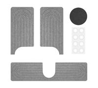 WYYFXY Alfombrilla gris oscuro para grifo de 40 × 10 cm, alfombrilla de goteo para fregadero en forma de U, protector de grifo de tierra de diatomeas, protección contra salpicaduras, cuadrada, de