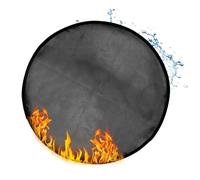 WYYFXY® Esterilla redonda ignífuga, 50 cm, base ignífuga, resistente al agua, plegable, protección contra el calor para brasero, barbacoa de mesa, hierba, suelo
