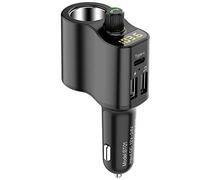 WYYHAA Transmisor FM Bluetooth, Bluetooth 5.0 De Autorradio Kit Adaptador De Coche con La Llamada Sin Manos, 2 Puertos USB, Pantalla LED, Tarjeta del TF, U-Disco, AUX De Salida
