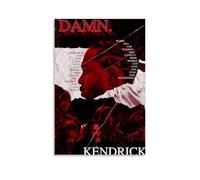 WYYRAB Kendrick Lamar DAMN- Póster de lienzo impermeable para decoración de pared, impresión de alta definición, adecuado para dormitorio, sala de estar, cafetería, decoración sin marco, 20 x 30 cm