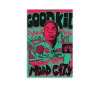 WYYRAB Kendrick LamarGood Kid MAAD City - Póster de lienzo impermeable para decoración de pared, impresión de alta definición, adecuado para dormitorio, sala de estar, cafetería, decoración sin marco