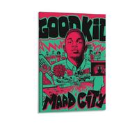 WYYRAB Kendrick LamarGood Kid MAAD City - Póster de lienzo impermeable para decoración de pared, impresión de alta definición, adecuado para dormitorio, sala de estar, cafetería, decoración, estilo
