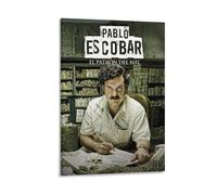WYYRAB Pablo Escobar Póster de lienzo impermeable para decoración de pared, impresión de alta definición, adecuado para dormitorio, sala de estar, cafetería, decoración, estilo marco, 30 x 45 cm