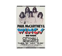 WYYXF Lienzo cuadro Paul McCartney & Wings 1973 Newcastle Pintura decorativa retro para casa, dormitorio, salón, sin marco (50 x 70 cm)