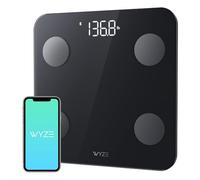 WYZE Báscula de grasa corporal S, báscula digital de baño, analizador de composición corporal, modo bebé/mascota, 400 libras, color negro