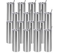 Wzaytia Paquete de 16 vasos delgados rectos de 20 onzas en caja de regalo individual Juego de vasos delgados de acero inoxidable a granel Vaso de