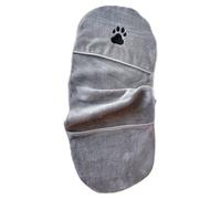WZBHCZLJ Toalla de aseo para mascotas con patrón bordado de patas, bata de baño absorbente para secado rápido