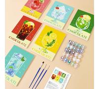 WZCFFF Kit de pintura de cócteles por números para adultos principiantes, pintura de bricolaje después del kit sobre lienzo, arte para decoración de pared del hogar, taza sin marco, pintar por números