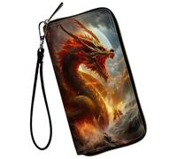 WZCJDHMJ Carteras para mujer, bolso de mano de gran capacidad para mujeres, señoras y hombres, cartera para tarjetas de crédito, cartera de piel sintética, cartera de mano para mujer, Rey Dragón