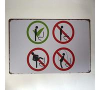 WZCXYX Regla De Urinario Muestra De Estaño De Metal Retro Bar Mural Placa Gente Cueva Arte Cartel Decoración del Hogar 20x30cm(Color:D)