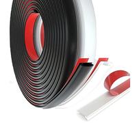 WZERHO 10M Goma Burlete Puerta Tiras Sellado Ventana,Autoadhesivo Pvc Junta Cinta Insonorizar Aislante Frio para Marcos de Puertas Entrada Casa,Puerta Corredera Madera Aluminio, Puerta Coche (negro)