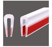 WZERHO Protección de bordes autoadhesiva transparente de goma, banda de refuerzo en forma de U para chapas y metal, listón de goma