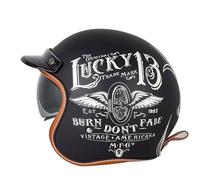 WZGGTEAM Casco Abierto Motocicleta con Visera, Casco Scooter Moto Ciclomotor ECE 22.05 Homologado, Estilo Retro Vintage, Cascos De Motocicleta para Hombres y Mujeres