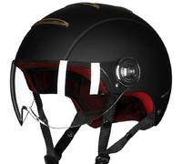 WZGGTEAM Casco de Cara Abierta para Motocicleta con Visera, Medio Casco Aprobado por Dot/ECE, Estilo Retro Vintage, Casco de Motor Vespa Jet para Hombres Y Mujeres