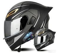 WZGGTEAM Casco de Moto Modular con Bluetooth, Casco Abatible con Doble Visera, Cascos Integrales,ECE Homologado, Casco Modular Integrado para Adultos Mujeres Y Hombres