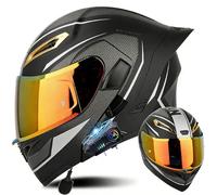 WZGGTEAM Casco de Moto Modular con Bluetooth, Casco Abatible con Doble Visera, Cascos Integrales,ECE Homologado, Casco Modular Integrado para Adultos Mujeres Y Hombres