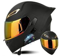 WZGGTEAM Casco de Moto Modular con Bluetooth, Casco Abatible con Doble Visera, Cascos Integrales,ECE Homologado, Casco Modular Integrado para Adultos Mujeres Y Hombres