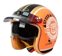 WZGGTEAM Casco Moto Abierto Scooter Retro Homologado ECE, Casco Moto Jet Vintage, Casco Jet de Motocicleta con Almohadilla Facial Extraíble y Cierre Micrométrico