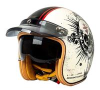 WZGGTEAM Casco Moto Abierto Scooter Retro Homologado ECE, Casco Moto Jet Vintage, Casco Jet de Motocicleta con Almohadilla Facial Extraíble y Cierre Micrométrico