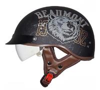 WZGGTEAM Cascos Half-Helmet, Casco de Motocicleta Cara Abierta Vintage con Viser, Homologado Dot/ECE Medio Cascos Retro para Motocicleta para Hombres y Mujeres