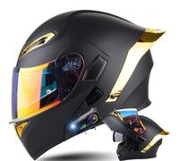 WZGGTEAM Modular Bluetooth Integrado Casco Moto, Casco Abatible con Doble Visera, Cascos Integrales,ECE Homologado, Casco Modular Integrado para Adultos Mujeres Y Hombres