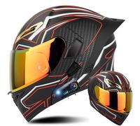 WZGGTEAM Modular Bluetooth Integrado Casco Moto, Casco Abatible con Doble Visera, Cascos Integrales,ECE Homologado, Casco Modular Integrado para Adultos Mujeres Y Hombres