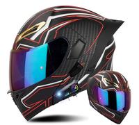 WZGGTEAM Modular Bluetooth Integrado Casco Moto, Casco Abatible con Doble Visera, Cascos Integrales,ECE Homologado, Casco Modular Integrado para Adultos Mujeres Y Hombres