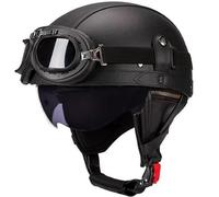 WZGGTEAM Retro Casco Half-Helmet con Gafas, Casco Semi Cubierto para Motocicleta, Casco De Cara Abierta, Moto De Estilo Retro Homologado Dot/ECE, Casco Alemán De La Segunda Guerra Mundial