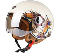 WZGGTEAM Vintage Cascos Abiertos, Casco de Moto 3/4 con Visera, Casco de Cara Abierta Medio ECE Homologado, Casco de Moto, Casco Moto para Hombres Mujeres, Casco de Choque