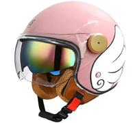 WZGGTEAM Vintage Cascos de Moto Jet, Capacete Moto con Gafas De Doble, Capa Forro Cómodo Cascos Jet Homologados ECE, Cascos Moto Adulto Hombre Mujer