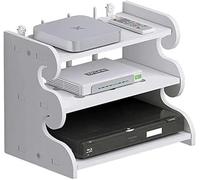 Wzglod Estante de enrutador, estante de almacenamiento de alambre artefacto de escritorio, caja superior/gris/30 x 20 x 23,2 cm