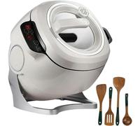 Wzglod Máquina de cocción automática, procesador de alimentos comercial con cuchara de sopa, cocina multifuncional para cocinas domésticas, restaurantes, capacidad de olla de 6 litros y potencia de