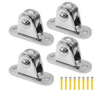 Wzhtuzi 4 piezas poleas para cuerdas, poleas verticales de acero inoxidable polea con 8 pernos separadores para tendedero sistema de poleas máquinas industriales persianas enrollables