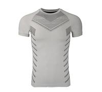 WZL Men Sport T-Shirts Stretch Slim Fit Short Sleeve Training Shirt Summer Men Functional Shirt Quick Drying Muscle Shirt Outdoor Gym Men Fitness Shirt G-Silver2 M