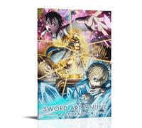 WZLLHA Sword Art OnlineArt - Póster de lienzo vintage para habitación, decoración moderna de dormitorio, estética, bar, carrito, decoración de pared, estilo marco, 50 x 75 cm