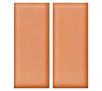 Wzmazingly 2 Piezas de Acolchado de Pared Anticolisión, 30x60cm Autoadhesivo Lino de Algodón Pegatinas de Pared Rectangular Panel de Tapicería para Dormitorio y Sala de Estar(Orange)
