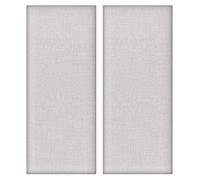 Wzmazingly 2 Piezas de Acolchado de Pared Anticolisión, 30x60cm Autoadhesivo Lino de Algodón Pegatinas de Pared Rectangular Panel de Tapicería para Dormitorio y Sala de Estar(Beige Gray)