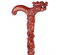 Wzmazingly Bastón de Madera 80-96cm, Bastón con Forma de Dragón Tallado a Mano, Ergonómico, con Puntas de Goma Antideslizantes, para Personas Mayores, Hombres y Mujeres(90cm)